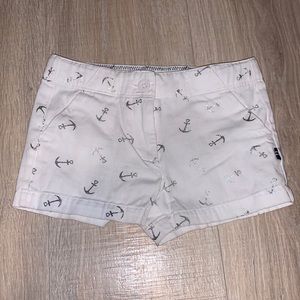 Nautica white nautical anchor denim shorts